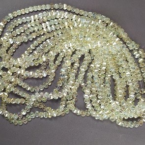 Crystal Beads, Swarovski-Style, Yellow, Clear, Faceted Ball with Petrol Coating, Diameter 5x4mm, Strand Length 48cm