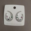 Xuping Stud Earrings with Multicolour Rhinestones, 25x35mm, Rhodium