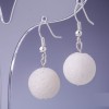 White Sponge Coral Earrings, 12mm Diameter, 3cm Length