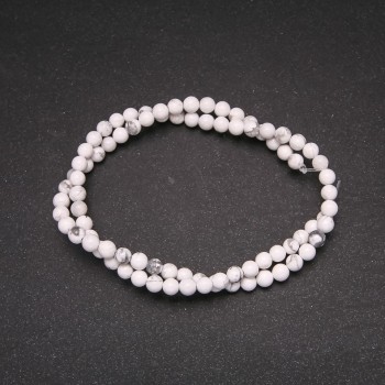 Kaholong Beads on Fishing Line, Smooth Round, Diameter 5 (+/-) mm, Length 38cm