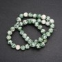 On Fishing Line Moss Agate Smooth Round Beads, diameter 8 (+/-) mm, length 38cm
