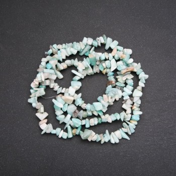 Beads on Fishing Line Amazonite Chips, diameter 7 (+/-) mm, length 80cm