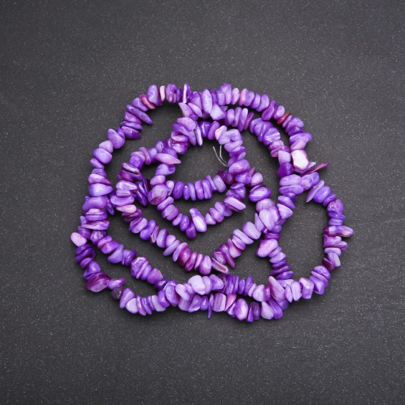Tinted Mother-of-Pearl Chip Beads on String, 7mm (+/-) Diameter, 80cm Length