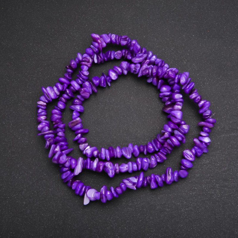Tinted Mother-of-Pearl Chip Beads on String, 7mm (+/-) Diameter, 80cm Length