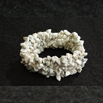 Elastic CHALCEDONY Bracelet, wide shard, thickness 30mm+-, length 18cm+-