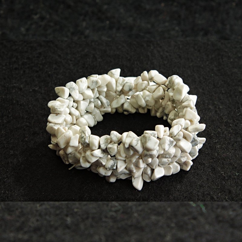 Elastic CHALCEDONY Bracelet, wide shard, thickness 30mm+-, length 18cm+-