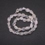 Natural Rock Crystal Tumbled Beads on Thread, diameter 8x11 (+ -) mm, length 38cm