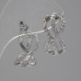 Earrings 'Infinity' Studs, White Crystals, Silver-Tinish Metal, 2 cm