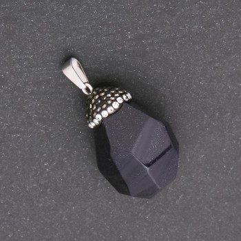 Pendant "Acorn" made of Blue Sand Aventurine "Cairo Night" (synthetic), 32x20 (+-) mm