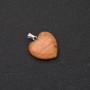 "Heart" Pendant made of Natural Landscape Jasper Stone 28x19x19mm (+-)