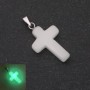 Cross Pendant Onyx 18x27mm Green Glow