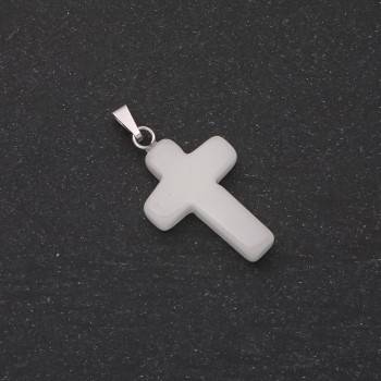 Cross Pendant Onyx Turquoise Glow 18x27mm+