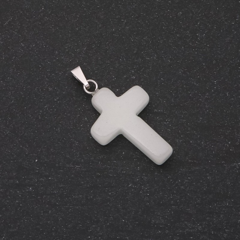 Cross Pendant Onyx Turquoise Glow 18x27mm+