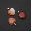 Heart Pendant made from natural stone Carnelian, 28x19x19mm (+/-)