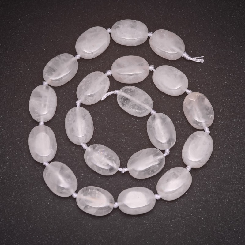 Bead Strand Blank Rock Crystal, Diameter 13x18 (+/-) mm, Length 42cm