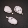 Natural Stone Pendant Cacholong 22x35(+-)mm
