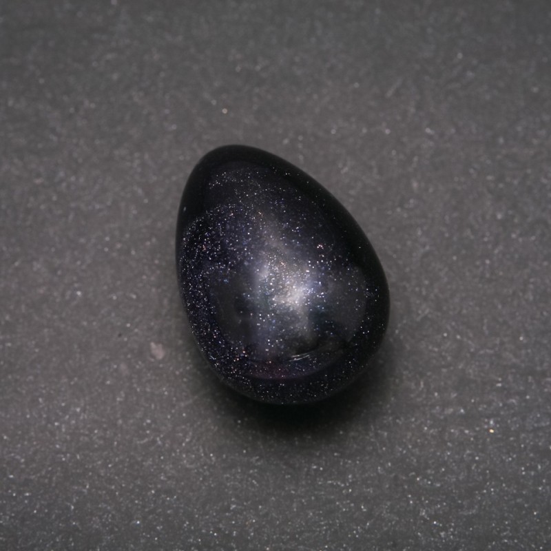 Souvenir Egg of Aventurine Blue Sand Night of Cairo, diameter 35x25+-mm