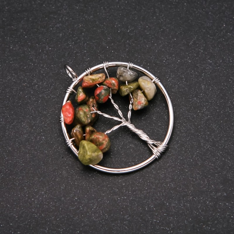 "Tree of Happiness" Pendant, Heliotrope, 30mm diameter
