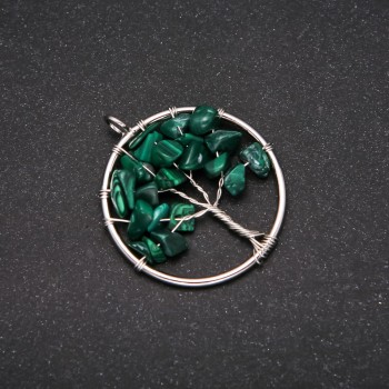 Pendant "Tree of Happiness" Malachite, diameter 30mm