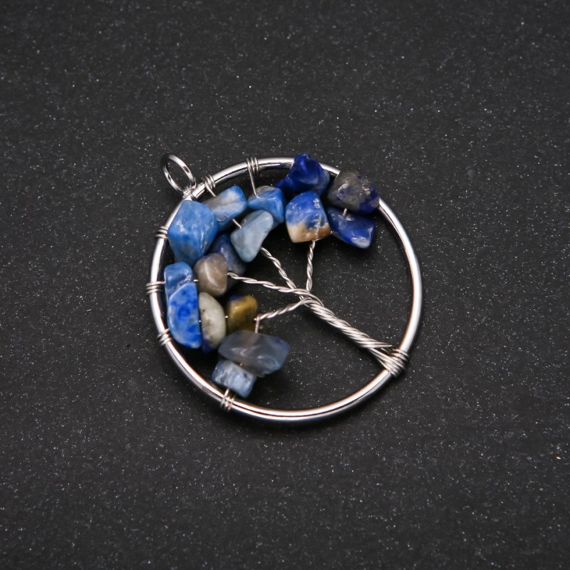 Pendant "Tree of Happiness" Sodalite, diameter 30mm