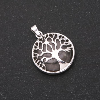 Crystal Pendant in "Tree" Setting, diameter 27mm