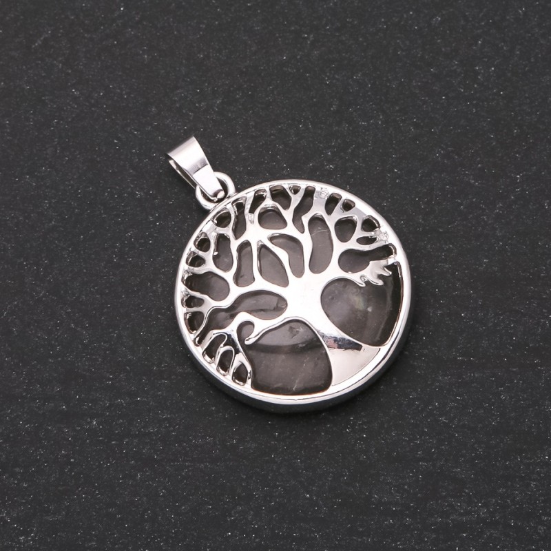 Crystal Pendant in "Tree" Setting, diameter 27mm