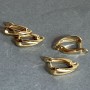 Earring Hooks Yellow Metal 17x12x6mm Pair