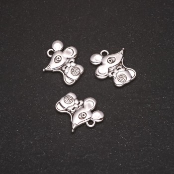 Findings "Mouse" Pendant, size 15x13mm, hole diameter 1.5mm pack 20g +/- 14pcs