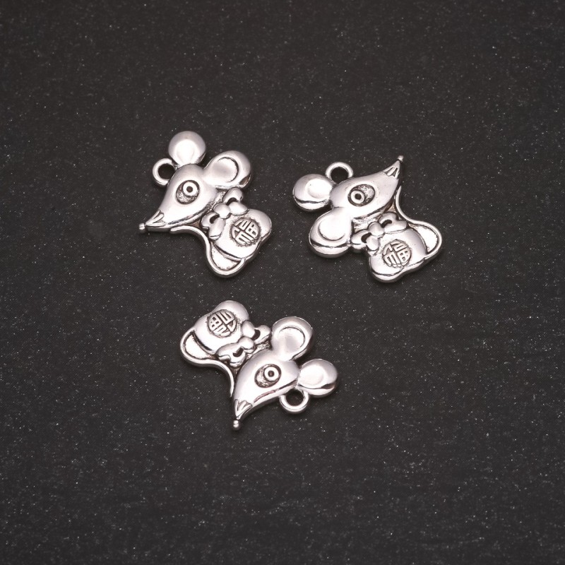 Findings "Mouse" Pendant, size 15x13mm, hole diameter 1.5mm pack 20g +/- 14pcs