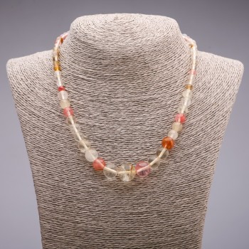 Chalcedony Necklace, graduated beads, 6-14mm diameter, 45cm length