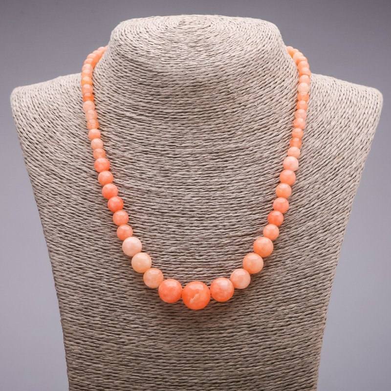Heliolite (Synthetic) Graduated Ball Necklace, diameter 6-14mm, length 45cm