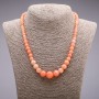 Heliolite (Synthetic) Graduated Ball Necklace, diameter 6-14mm, length 45cm