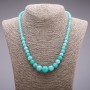 Aquamarine (synthetic) Graduated Bead Necklace, diameter 6-14mm, length 45cm
