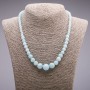 Aquamarine (synthetic) Graduated Bead Necklace, diameter 6-14mm, length 45cm