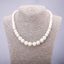 Pearl Necklace (Acrylic), Ivory with Rondelle Insert, diameter 8-12mm, length 42-48cm