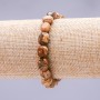 Bracelet on Elastic, Picture Jasper, Tumbled 8x10(+/-)mm