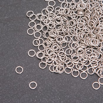 Connecting ring, 5mm diameter, grey metal, packed 20g