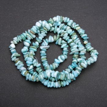 Beads on Fishing Line Tinted Mother-of-Pearl Chips, Diameter 7 (+/-) mm, Length 80cm