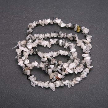Beads on Fishing Line Rutilated Quartz Chips, Diameter 7 (+/-) mm, Length 80cm