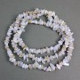 Beads Agate Blue (Blue Chalcedony, Sapphirine), natural stone chips, diameter 10x6-7x3mm +/-, length 80cm+/- on fishing line