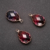 Pendant "Drop" Raspberry-Blue colour, gold-tone setting 13x21mm