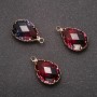 Pendant "Drop" Raspberry-Blue colour, gold-tone setting 13x21mm