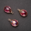 Pendant "Drop" Yellow-Raspberry colour, gold-tone setting 13x21mm