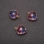 Heart Pendant, Raspberry-Blue Colour, Gold-Tone Setting 12x15mm