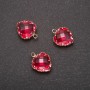 Heart Pendant, Pink Colour, Gold-Tone Setting 12x15mm