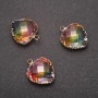 Heart Pendant, Rainbow Colour, Gold-Tone Setting 16x20mm
