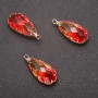 Pendant "Drop" Yellow-Orange Colour, Golden Setting 10x24mm