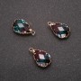 "Drop" Pendant, raspberry-green colour, gold-tone setting 10x17mm