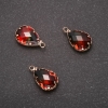 “Teardrop” Pendant Green-Orange Colour, Gold-tone Setting 10x17mm