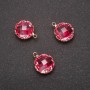 Pendant "Circle" Pink Colour, Golden Frame 10x17mm